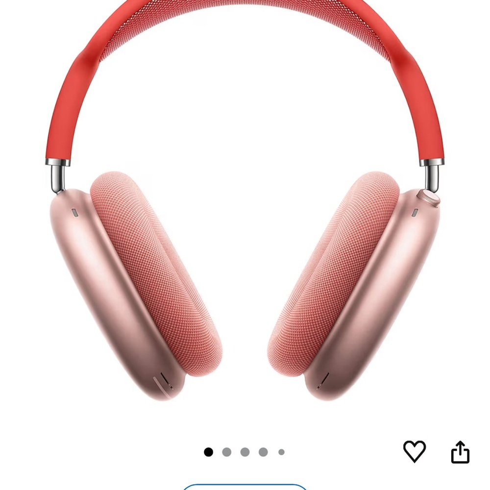 Red and Pink Over-Ear Headphones